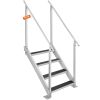 VEVOR Dock Ladder, Adjustable Height, 500 lbs Load Capacity, Aluminum Alloy Steps Pontoon Boat Ladder with Dual Handrails & Nonslip Rubber Mat, Ideal