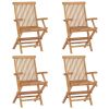 Patio Chairs with Cream White Cushions 4 pcs Solid Teak Wood
