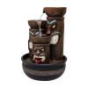 15.5inches Tiki Totem Indoor Tabletop Fountains with LED Light for Office, Room, House, Home Decor
