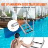 VEVOR Dock Ladder, Adjustable Height, 500 lbs Load Capacity, Aluminum Alloy Steps Pontoon Boat Ladder with Dual Handrails & Nonslip Rubber Mat, Ideal