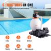 VEVOR Sand Filter Pump for Above Ground Pools, 16-inch, 3500 GPH, 1 HP Swimming Pool Pumps System & Filters Combo Set with 6-Way Multi-Port Valve and