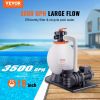 VEVOR Sand Filter Pump for Above Ground Pools, 16-inch, 3500 GPH, 1 HP Swimming Pool Pumps System & Filters Combo Set with 6-Way Multi-Port Valve and