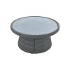 10-Piece Outdoor Sectional Half Round Patio Rattan Sofa Set; PE Wicker Conversation Furniture Set for Free Combination; Light Gray
